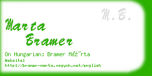 marta bramer business card